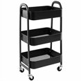thumbnail image 2 of AGTEK Makeup Cart, Movable Rolling Organizer Cart, Black 3 Tier Metal Utility Cart, 2 of 4
