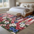 thumbnail image 5 of Independence Day Washable Area Rug 8 x 10 ft USA Flag Red White Poppy, Soft Non Slip Rugs Stain Repellent Indoor Felt Carpet for Living Dining Room Bedroom Home Office, 5 of 9