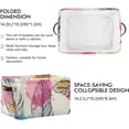 thumbnail image 3 of GZHJMY 2 Pack Collapsible Organizer Storage Bins with Feather Seamless Cute Print,14.2"x10.2" Rectangular Fabric Baskets with Sturdy Leather Handles for Home/Office/Bathroom, 3 of 7