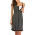 thumbnail image 4 of PEONAVET Women's Nursing Nightgown Maternity Dress Breastfeeding Sleepwear Woman Solid Sling Sleeveless Pregnant Feeding Dress Maternity Nursing Dress, 4 of 7