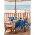 thumbnail image 2 of Outdoor Tablecloth with Umbrella Hole for Patio/Picnic/Party/Camping, Orange Navy Blue Coral Waterproof Table Cloth Rectangle Table Cover Washable, Summer Beach Coastal Ocean Starfish (54"x 80"), 2 of 8