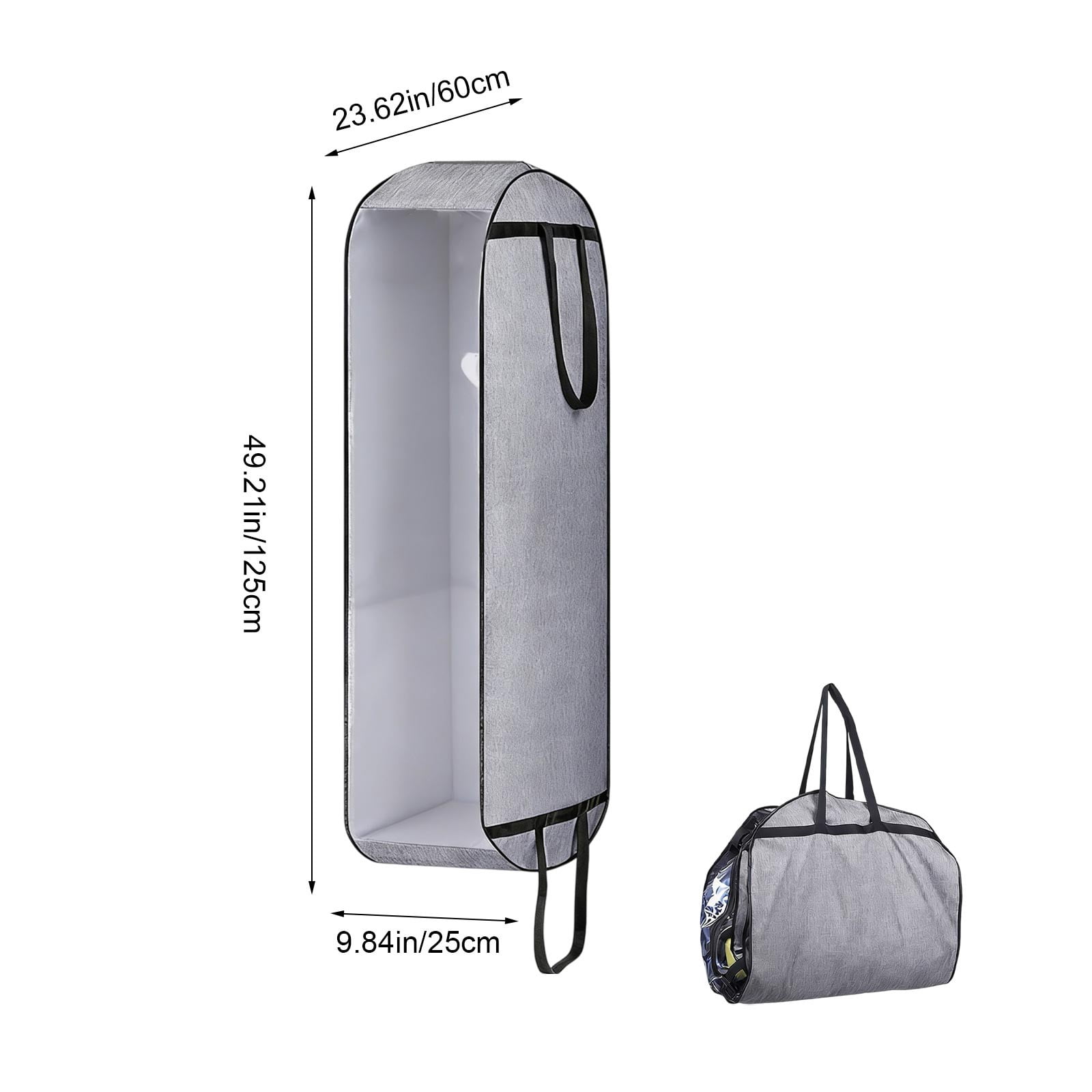 Lunxisen 2 Pcs Garment Bag for Clothes Storage Travel Organizer Foldable Garment Bag with Transparent Window Thickened Durable Garment Cover(125*60*25cm)