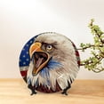 thumbnail image 6 of Daiia Eagle With USA Flags Printed Pattern Ceramic Plate Dinner Plates Bone China Decorative Plates with Display Stand Art Ceramic Ornaments for Wall Hanging Decoration-7in, 6 of 6