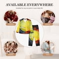 thumbnail image 7 of Balery Tennis Ball In Fire And Water Pattern Pajama Sets for Women Long Sleeve 2 Piece Sleepwear Loungewear Sets Soft PJ's with Pockets Long Sleeve Comfy Pj Sets-X-Large, 7 of 7