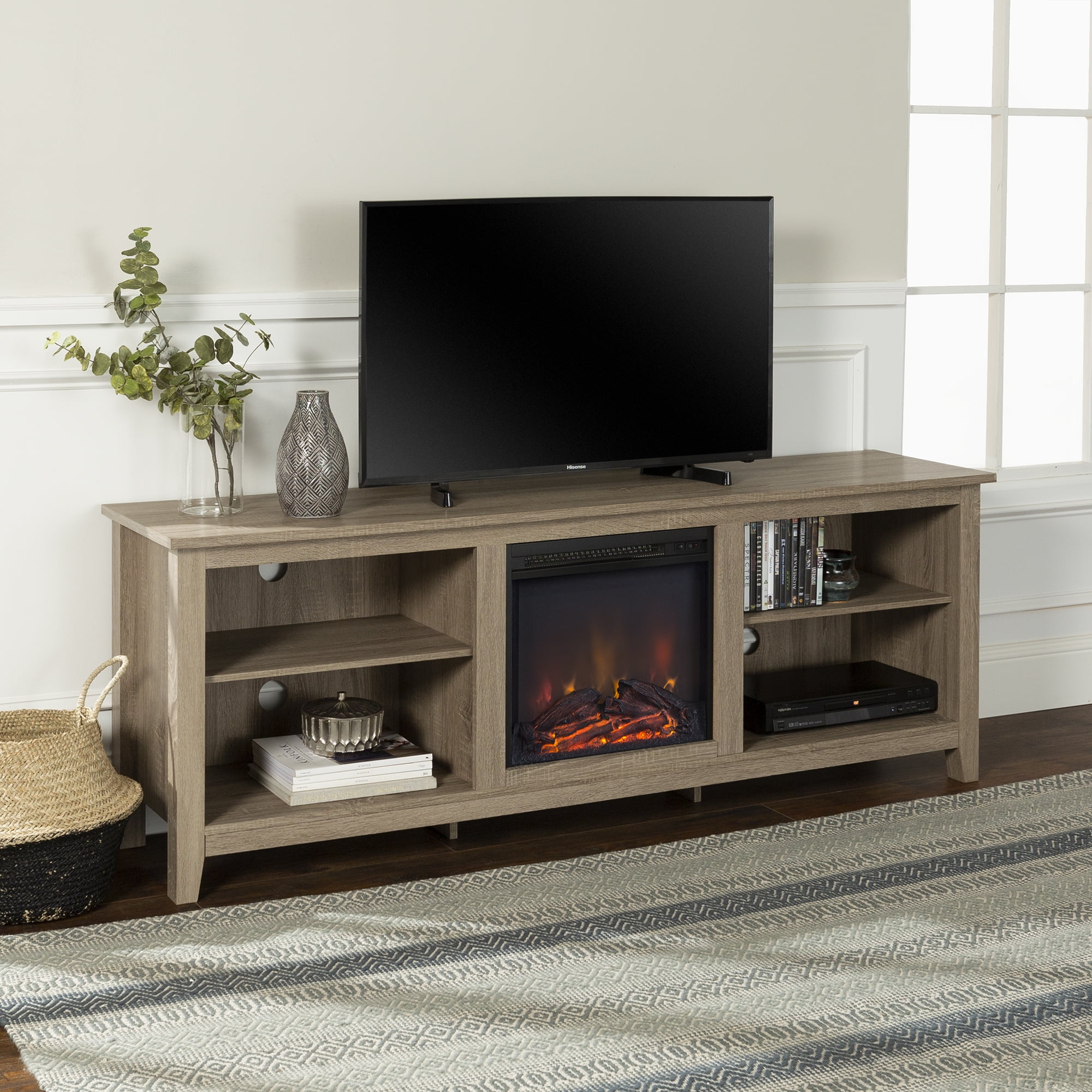Details about   Electric Fireplace TV Stand Media Storage Television Console Shelves for 58" TVs