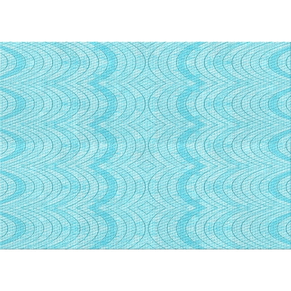 Ahgly Company Machine Washable Indoor Rectangle Transitional Blue Diamond Blue Area Rugs, 8' x 10'
