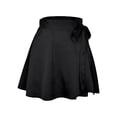 thumbnail image 3 of Hibeli Women's Satin High Waist Wrap Skirts Tie Waisted Mini Skirts, 3 of 3