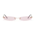 thumbnail image 3 of Gafas de sol rectangulares sin montura delgadas Gafas transparentes delgadas vintage Bisagra de resorte, 3 of 5