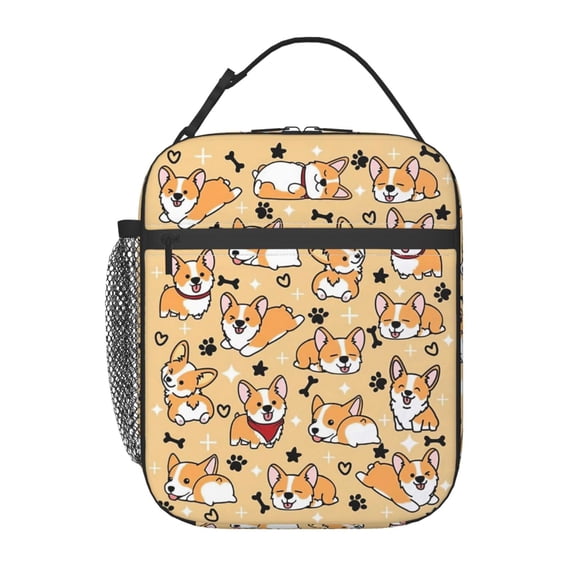 Cute Corgi Lunch Bag Portable Thermal Lunch Box for Men and Women