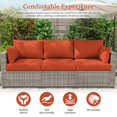thumbnail image 5 of Snubbull 8-Piece Patio Furniture Cushions, Replacement Outdoor Cushions for 3-Seat Sectional Sofa, Waterproof & Zipped, 25.6"*23.6"*8", Orange​​, 5 of 8