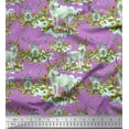 thumbnail image 1 of Soimoi Cotton Jersey Fabric Red Berries,Holly Leaves & Reindeer Animal Fabric Prints By Yard 58 Inch Wide, 1 of 1