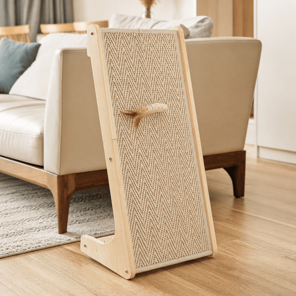 Chevron-Ramp L Shape Sisal Cat Scratcher Large Size