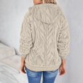 thumbnail image 5 of Xdegoge Winter Fleece Jacket for Women Full Zip Stand Collar Hooded Coats Vintage Jacquard Knit Jacket Casual Loose Fitting Coat Winter Thermal Solid Color Outerwear, 5 of 8