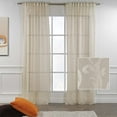 thumbnail image 2 of 3S Brother's Beige Lace Sheers Extra Long Floral Style Curtains Set of 2 Panels Rod Pocket & Back Tab Home Décor Window Custom Made Drapes 10-30 Ft. Long -Made in Turkey Each Panel (100"W x 264"L), 2 of 6