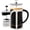 FGC34T Silver, variant on OVENTE French Press Coffee Maker, 20oz Heat Resistant Borosilicate Glass, BPA-Free Brewing Pot with 4-Level Filter System and Stainless Steel Plunger for Cold Brew Coffee, Tea and More, Clear FGC20T