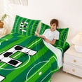 thumbnail image 3 of Erosebridal Green Football Court Print Letter E Full Size Sheets,Soccer Ball Games Bed Sheets For Kids Boys 4pcs, 3 of 6