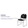thumbnail image 5 of Flash Furniture 5 Pack HERCULES Series 880 lb. Capacity Black Ultra-Compact Stack Chair with Chrome Frame, 5 of 14