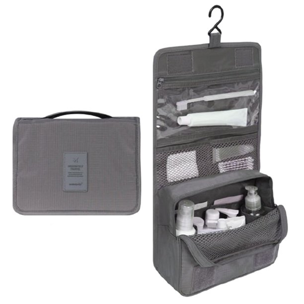 Bolsa de lavado de viaje Bolsa de almacenamiento de cosméticos impermeable multifuncional Bolsa de c Irfora Gris