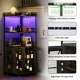 thumbnail image 4 of TEQIN Wine Bar Cabinet with Power Outlet, 5-Tiers Industrial Wine Cabinet with LED Light and Glass Holder, Corner Wine Cabinet with Open Shelf, Farmhouse Liquor Cabinet Bar,Home Bar for Coffee Bars, 4 of 9