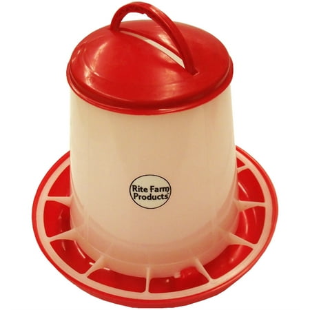 SMALL RITE FARM PRODUCTS HD 3.3 POUND CHICKEN FEEDER LID & HANDLE POULTRY (Best Way To Pound Chicken)