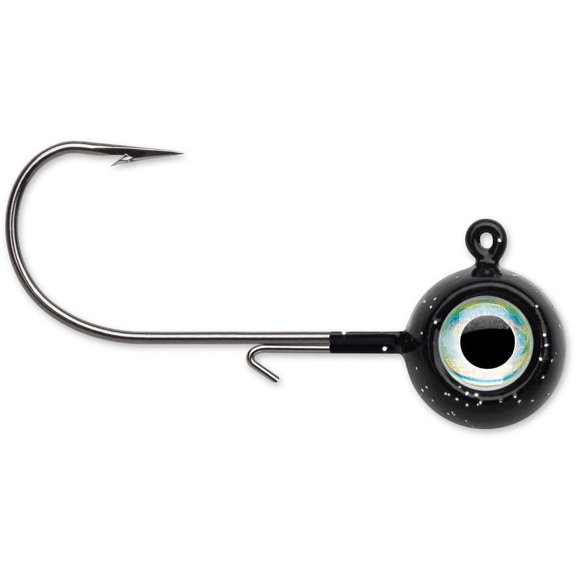 VMC NME18-BK Neon Moon Eye Jig 1/8oz, Size #1/0 Hook, Black, 4/Pack - NME18-BK