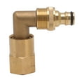 thumbnail image 2 of Hose Elbow Fitting Brass 3/4in Female Thread Universal Rotation Pipe Elbow Adapter Good Sealing Nipple Set for Watering, 2 of 5