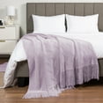 thumbnail image 2 of PAVILIA Lavender Purple Knit Throw Blanket for Couch, Twin Bed, Soft Knitted Farmhouse Sofa Throw for Living Room, Lightweight Decorative Summer Blanket for Chair, Outdoor Textured Boho Blanket, 60x80, 2 of 9