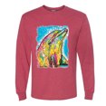 thumbnail image 2 of Wild Bobby Dean Russo Neon Colorfu Dolphin Animal Lover Men Long Sleeve Shirt, Vintage Heather Red, XX-Large, 2 of 5