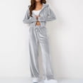 thumbnail image 6 of Women's Velvet Hoodie and High Waist Jogger Pants Set Soft Stretchy Athletic Comfort Wear, 6 of 8