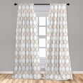thumbnail image 5 of Ambesonne Vintage Curtains, Ogee Shape with Vivid Dots, Pair of 28"x95", Dimgray Dark Mustard, 5 of 5