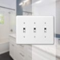 thumbnail image 3 of American Tack & Hardware 7231756 3 Gang Toggle Devon Steel Wallplate - White, 3 of 3