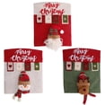 thumbnail image 5 of 3 uds decoraciones navideñas figura de color de dibujos animados cubierta de silla tridimensional cubierta de mesa y silla de alce vestido de cocina 52*46*5cm BRILLAR Rojo Verde, 5 of 5