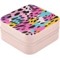 thumbnail image 2 of GZHJMY Travel Small Jewelry Case Colorful Leopard Texture Jewelry Organizer Jewelry Box Gifts Women Mom Friends Female Sister Bridesmaid Girl Gifts Idea230 for Necklace Bracelet Earrings Rings, 2 of 7