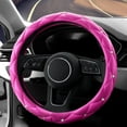 thumbnail image 3 of Diamond Soft Leather Anti-Slip Steering Wheel Cover with Bling Bling Crystal Rhinestones, Universal 15 Inch for Women, Fit Vehicles, Sedans, SUVs, Vans, Trucks, 3 of 13