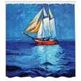 thumbnail image 3 of Ambesonne Ship Shower Curtain, Oil Paint Style Sailship, 69"Wx84"L, Multicolor, 3 of 3