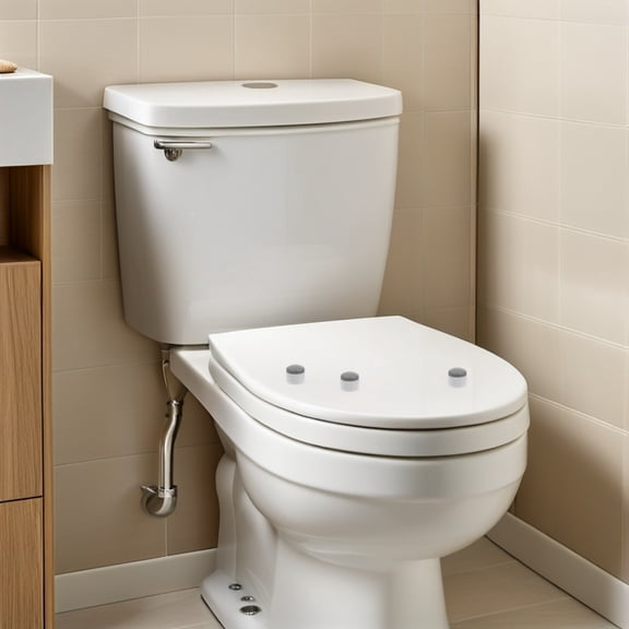 UPGRATOR 4-Pack Self-Adhesive Toilet Seat Bumpers Light Grey Cushion Pads for Enhanced Toilet and Bidet Stability