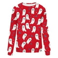 thumbnail image 3 of Makaor Crewneck Sweatshirt Womens Halloween Tops Fleece Long Sleeve Pullover Casual Fall Clothes Red L, 3 of 4