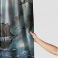 thumbnail image 3 of Orinice Sunken Ship Shower Curtain Sailboat Pirate Nautical Scary Weighted Cloth Fabric Water Resistant Shower Curtain Set with Hooks Decorative,Dark Blue, 36x72, 3 of 7