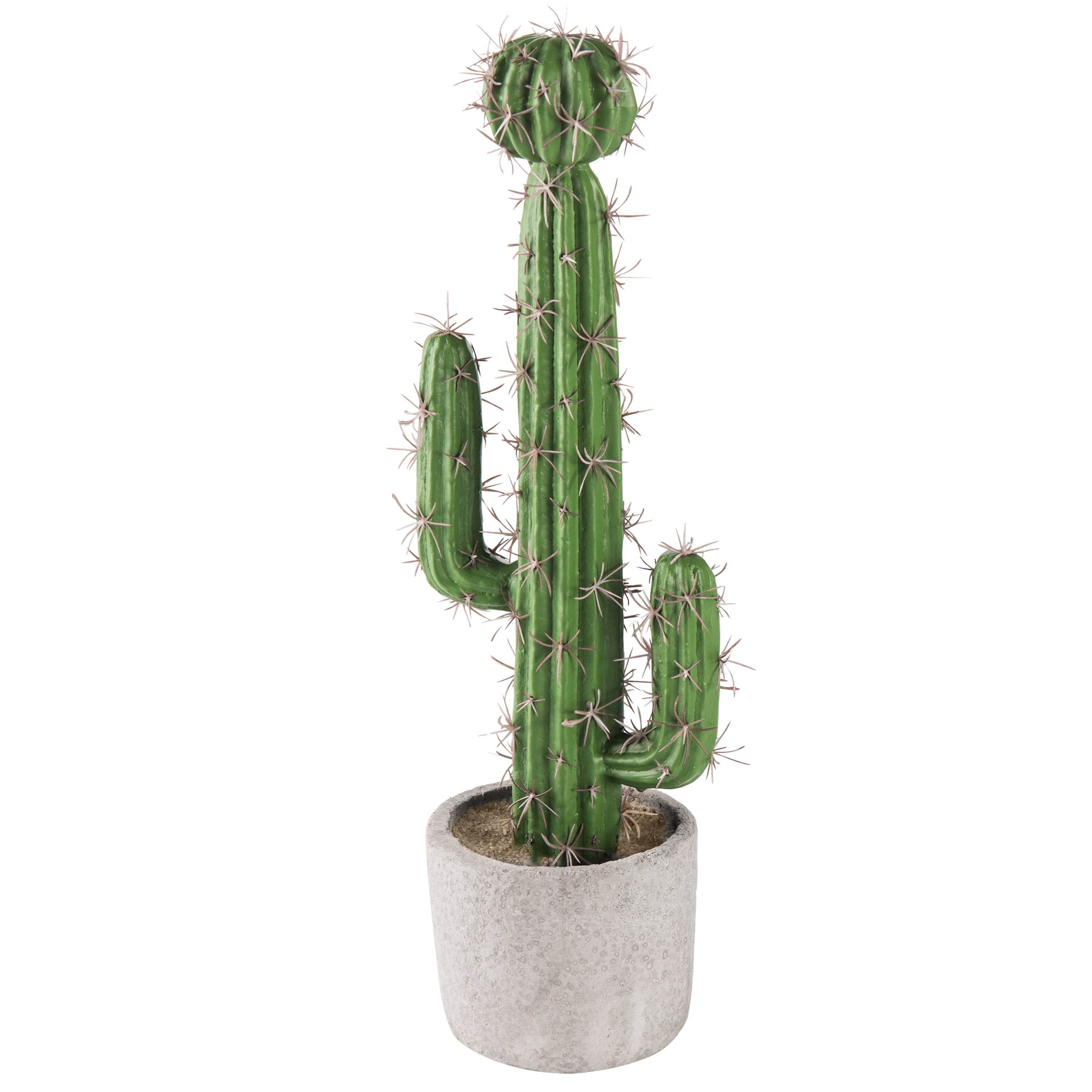 13Inch Artificial Saguaro Cactus in Cement Planter Pot