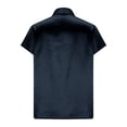 thumbnail image 6 of ZHYou Womens Luxe Satin Blouses Deep V-Neck Short Sleeve Wrinkle-Resistant Suit Shirts,Navy,L, 6 of 9