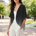 thumbnail image 2 of Jxximdong Cardigans for Women, Chiffon Short Sleeve Open Front Cardigan Lightweight & Breathable Summer Cover Up for Casual & Wear, Women's Bolero Shrugs Black, 2 of 7