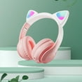 thumbnail image 4 of Leyeet Cat Ear Kids Bluetooth Headphones for Girls Children Teens, LED Light Up Wireless/Wired Mode Foldable Stereo Girls Headphones with Built-in Mic for School Birthday Xmas Gift (Pink), 4 of 12