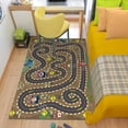 thumbnail image 3 of Kids Rug Car Rugs for Kids Toy Cars Play Mat City Life Road Rug for Cars Fun City Map for Carpet for Bedroom Boys (Sand Track, 47 * 70 inches), 3 of 7