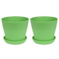 thumbnail image 2 of SPRING PARK 2Pcs Plant Pots, Flower Pots Outdoor Indoor, Planters with Drainage Hole and Tray Saucer, 2 of 7