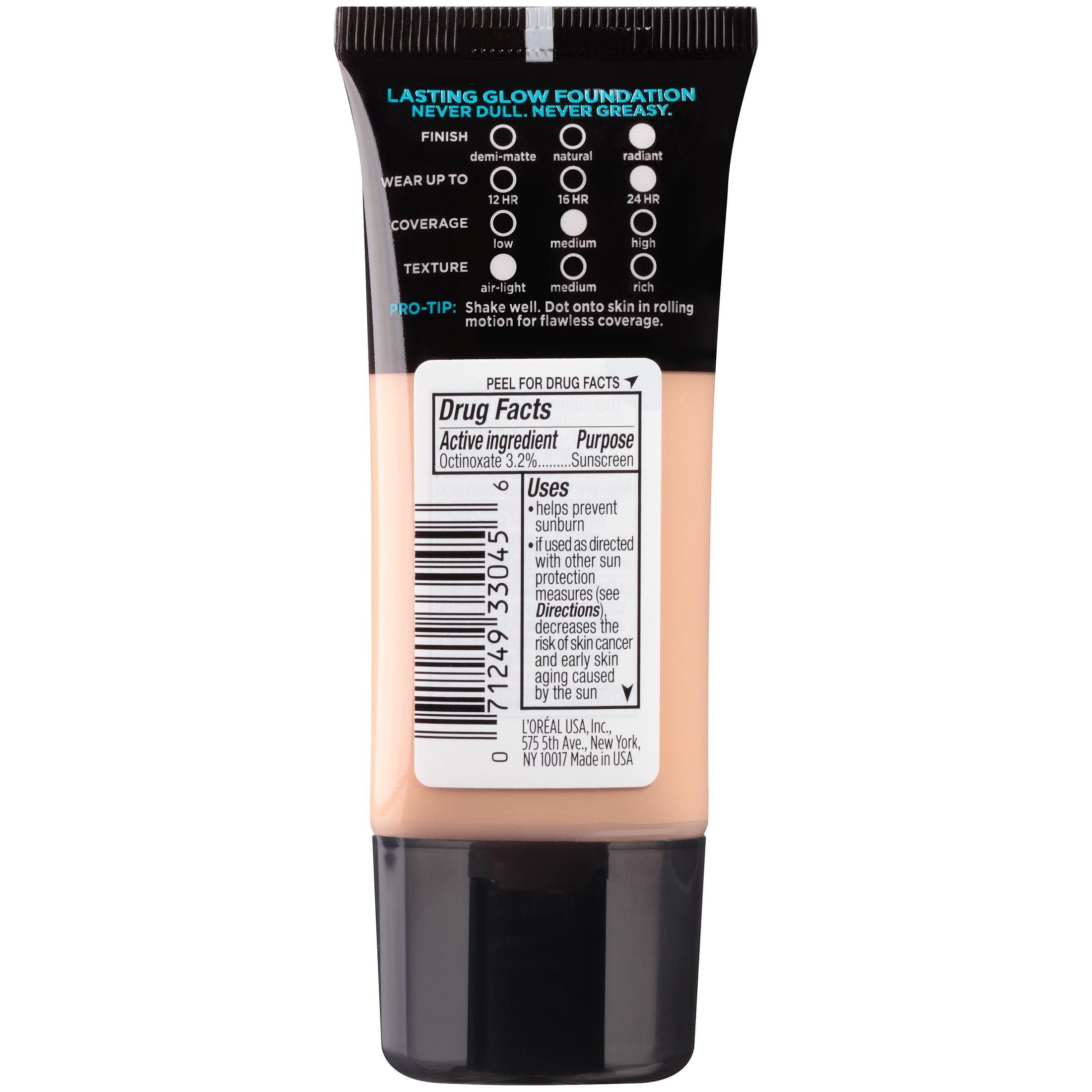 L'Oreal Paris Infallible Pro-Glow Liquid Foundation Makeup, 204 Natural ...