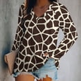 thumbnail image 2 of LYWC Wild Giraffe Spots - 1268 Long Sleeve Shirts For Women Oversized Tshirts Tops Tees Fall T-Shirts V Neck, 2 of 7
