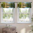thumbnail image 2 of LALILO Kitchen Curtain Valance Castle Town Beautiful Antique Rod Pocket Window Curtain 52"x 18" Set of 2, 2 of 5