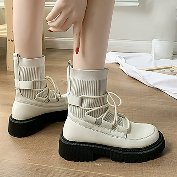 Tejiojio Fall Clearance Women Soft Comfortable And Breathable Retro Shoes Thick Heel Boots