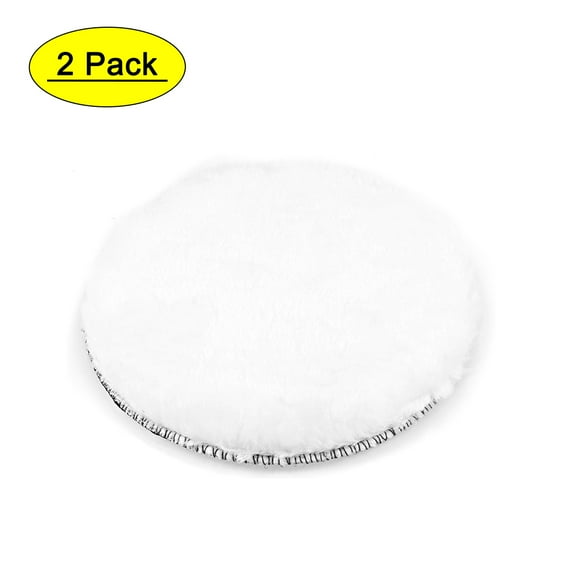 Uxcell 6'' Hook and Loop Polishing Pads Wool  White 2 Pack