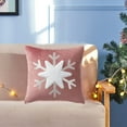 thumbnail image 6 of Lksixu Christmas Throw Pillow Cover, 18x18 inch Velvet Snowflake Embroidery Decorative Pillow Case, Soft Fluffy Farmhouse Pillowcase Winter Holiday Cushion Cover Christmas Decorations for Couch Bed, 6 of 7
